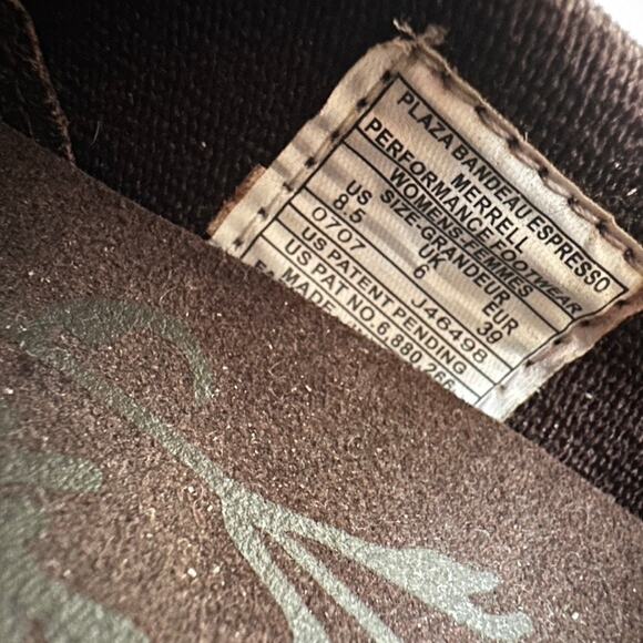 Merrell Plaza Bandeau Espresso Mary Jane Shoes Flats Brown Suede Leather Sz 8.5 - Picture 7 of 8